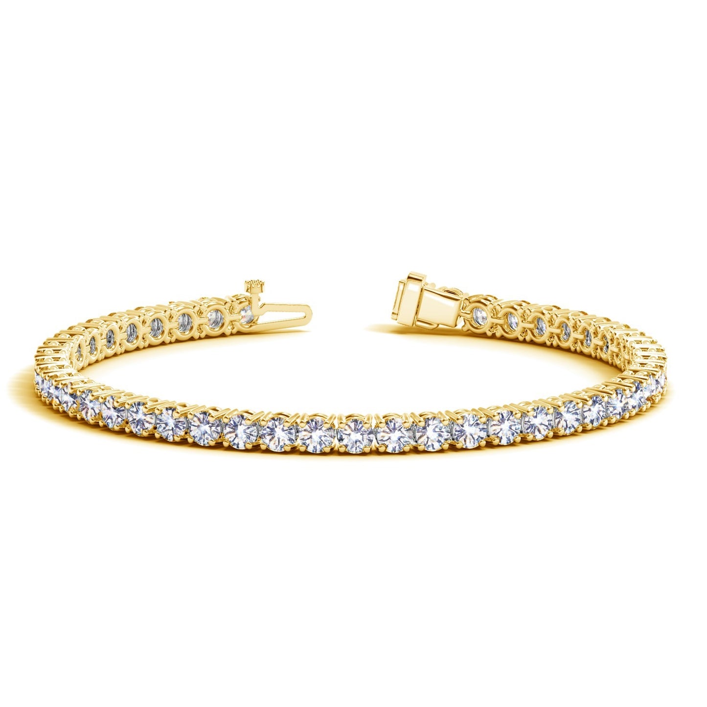 Lab Grown Round Diamond Tennis Bracelet in 14k Yellow Gold (10 cctw F/G  VS2/SI1)