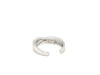 Toe Ring with Crossover Motif in Sterling Silver with Cubic Zirconia