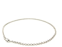 2.3mm 10k White Gold Rolo Anklet