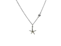 Sterling Silver Anklet with Starfish Charm and Cubic Zirconia