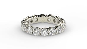 Round Cut Lab Grown Diamond Eternity Ring in 14k White Gold (4 cttw FG/VS2)