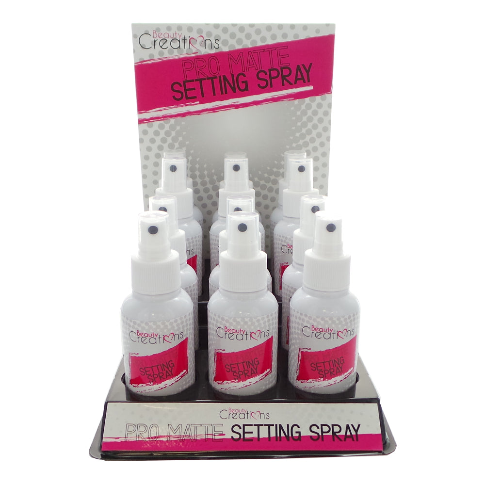 BEAUTY CREATIONS Pro Matte Setting Spray, Display Set 12 Pieces