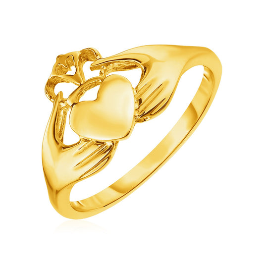 14k Yellow Gold Claddagh Ring