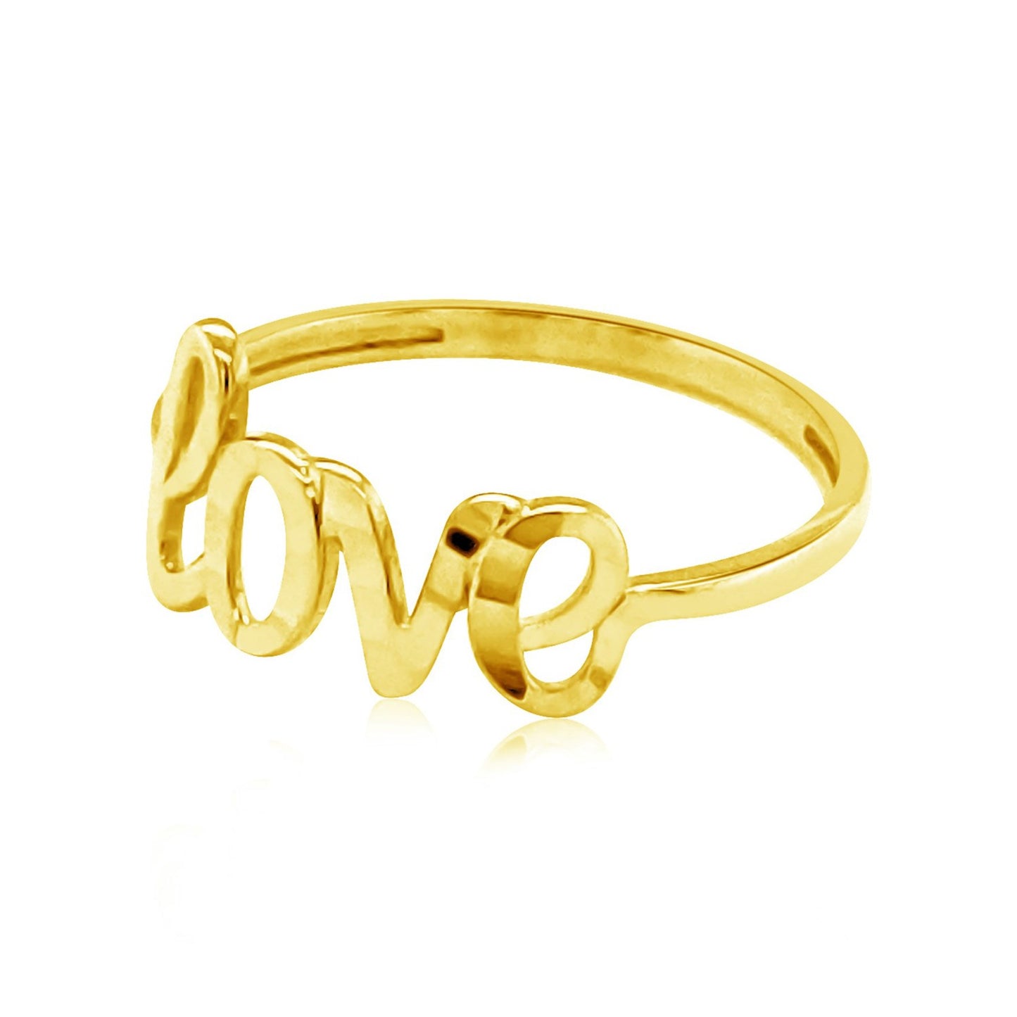 14k Yellow Gold Ring with Love