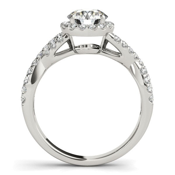 14k White Gold Entwined Split Shank Diamond Engagement Ring (1 1/2 cttw)