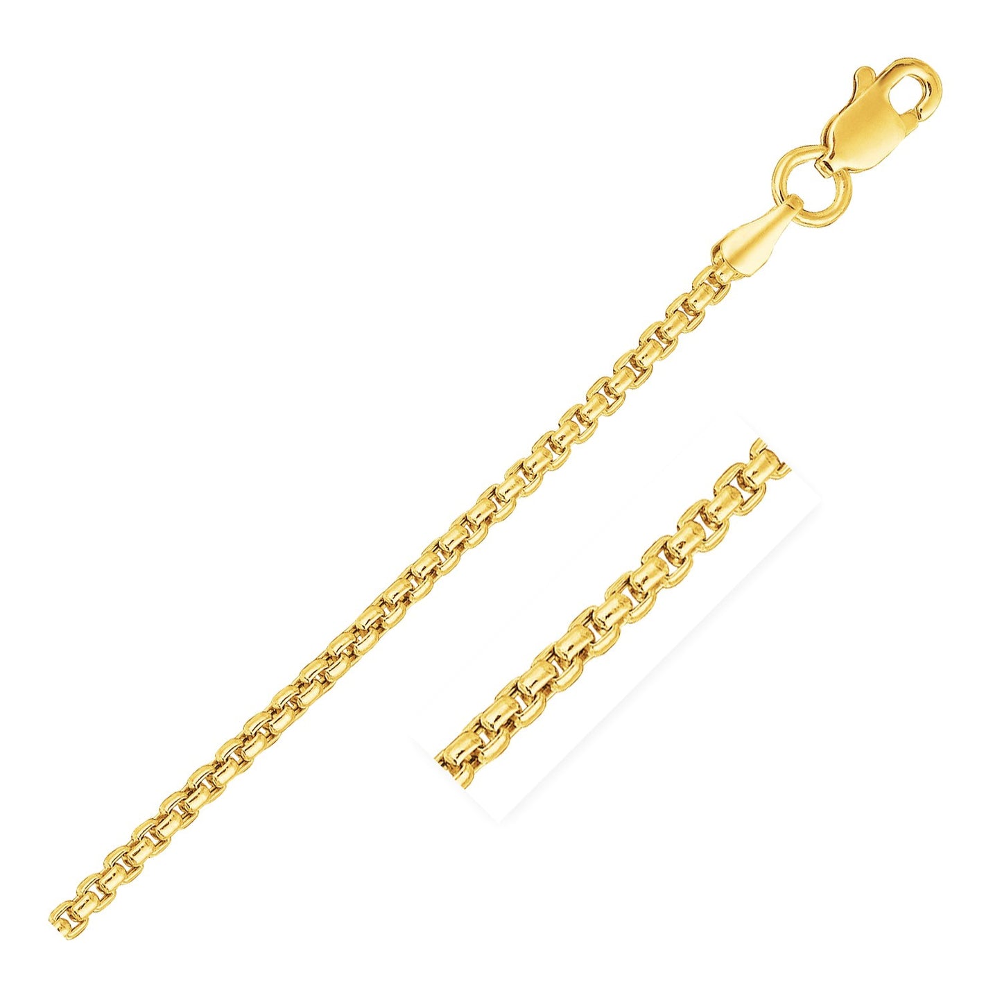 14k Yellow Gold Solid Round Box Chain 1.6 mm