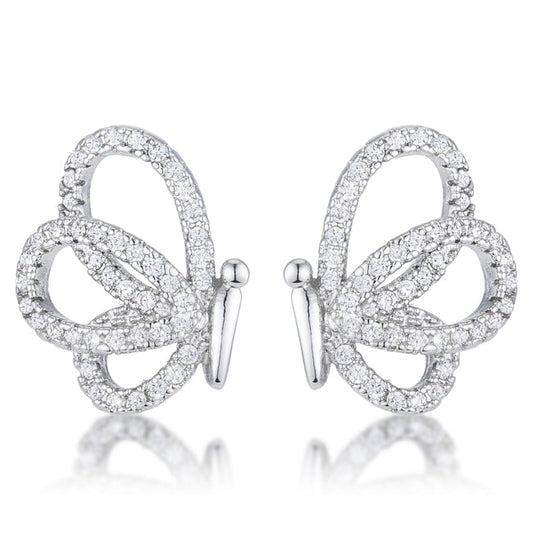 .45 Ct CZ Butterfly Stud Earrings