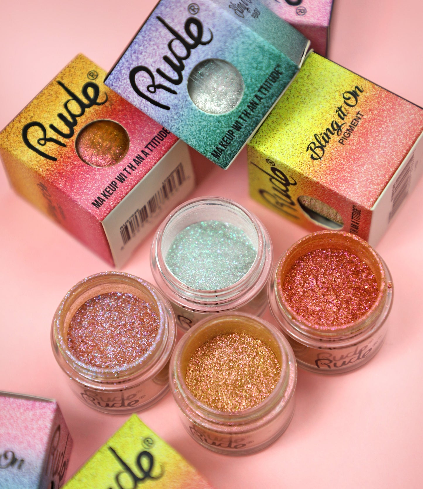 RUDE Bling It On Pigment Acrylic Display Set, 48 Pieces