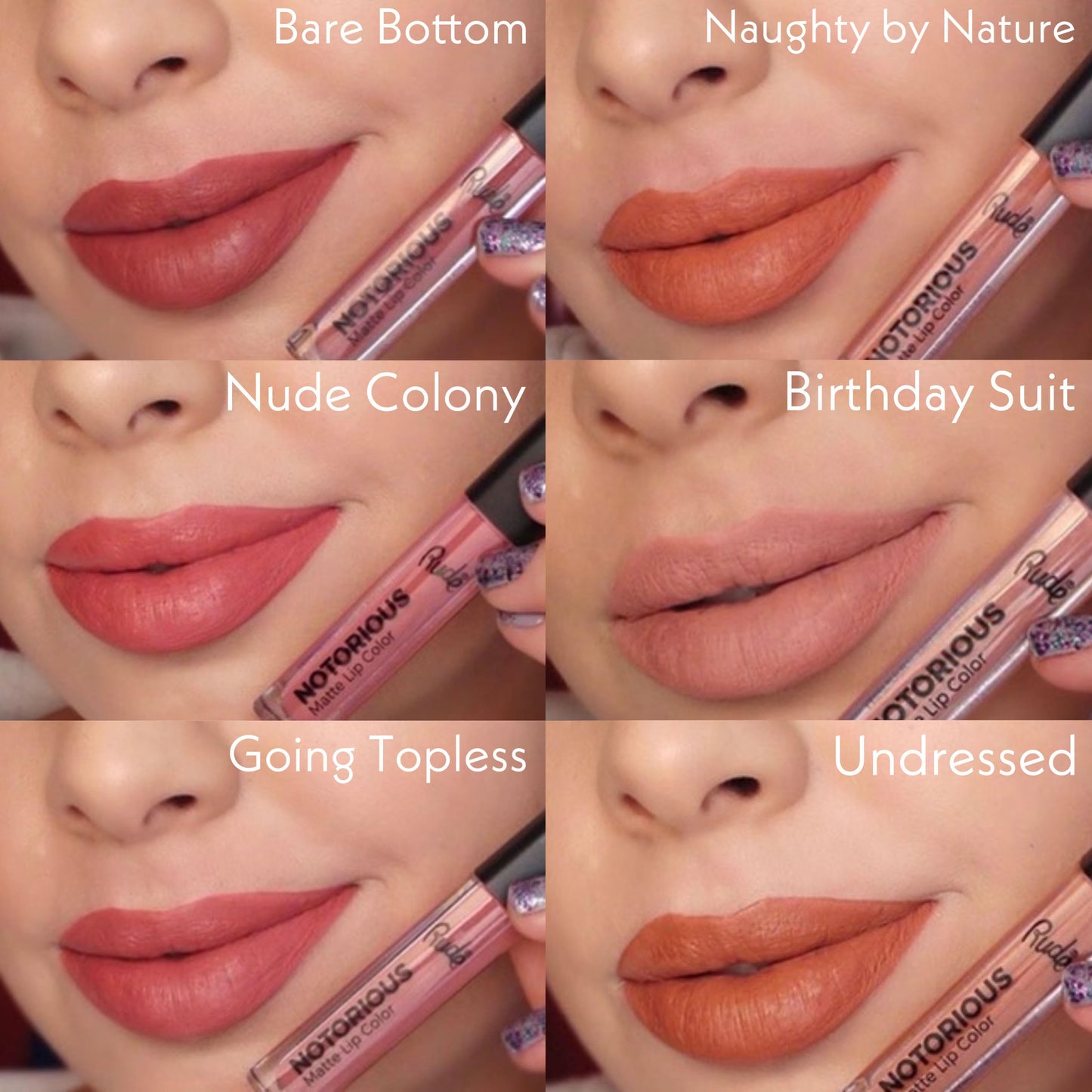 RUDE Crime Does Pay 6 Notorious Lip Color Set - Nude