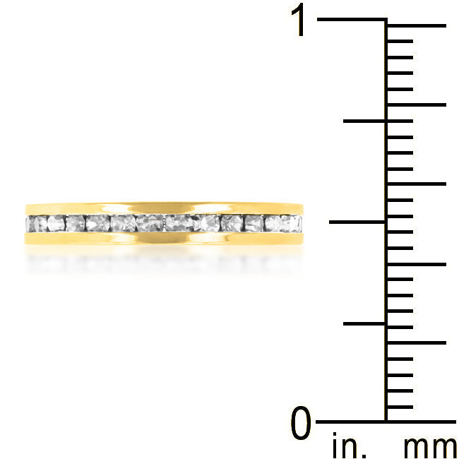 Stylish Stackables Clear Crystal Gold Ring