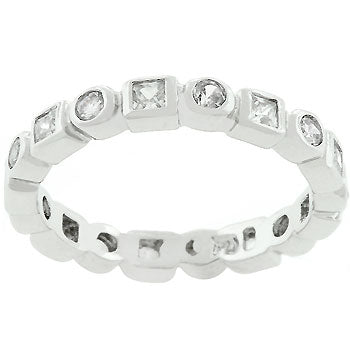 Rhodium Plated Eternity Stackable Band