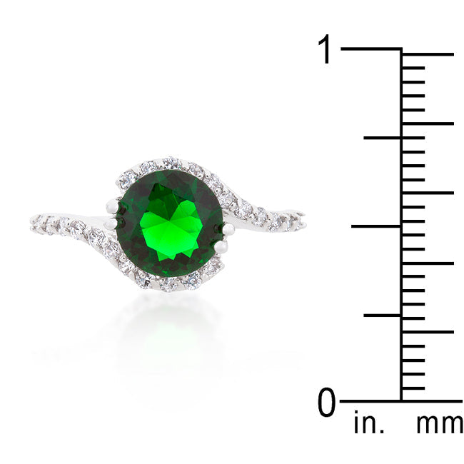 Green Swirling Engagement Ring