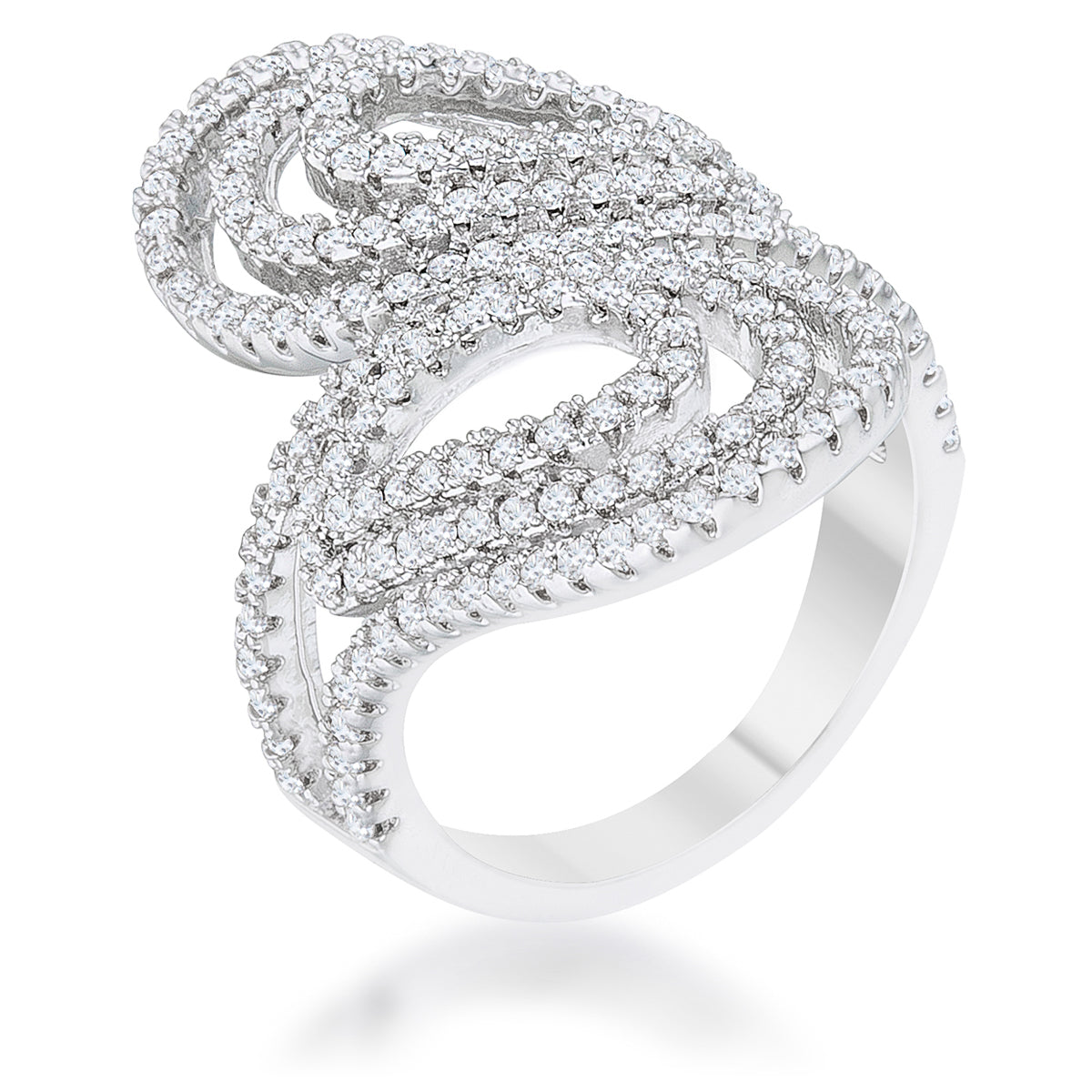 Serina 1ct CZ Rhodium Pave Circle Ring