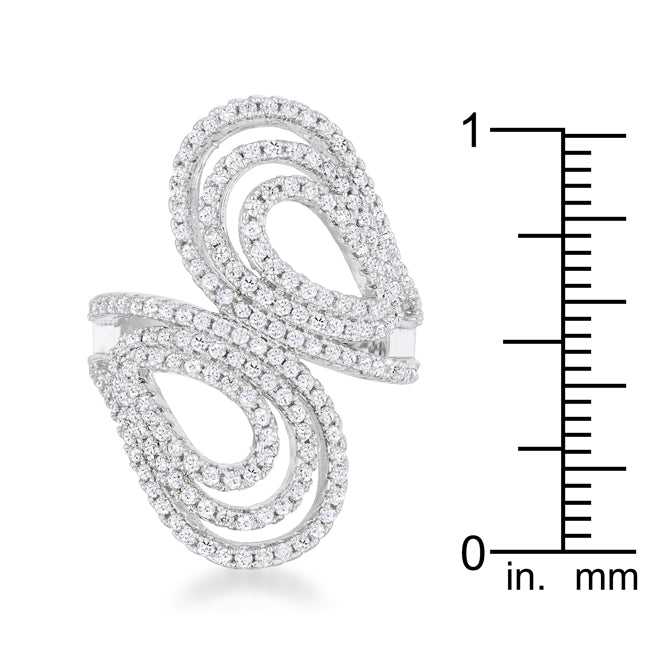 Serina 1ct CZ Rhodium Pave Circle Ring