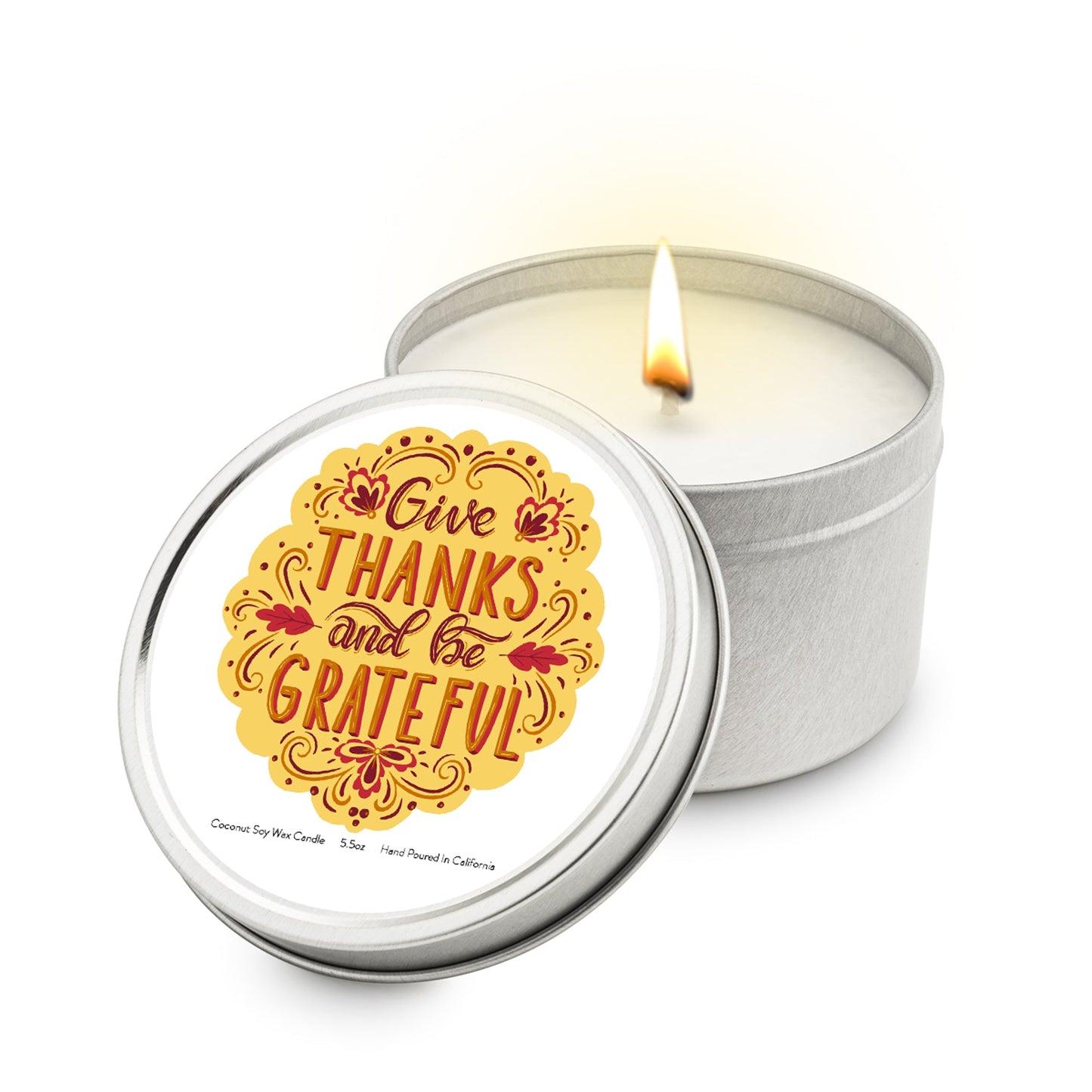 Give Thanks and Be Grateful 5.5 oz Soy Blend Travel Candle Tin